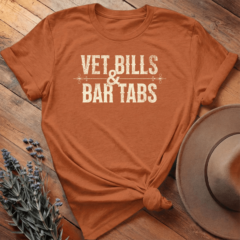 Vet Bills & Bar Tabs - Premium Lightweight Tee - Autumn