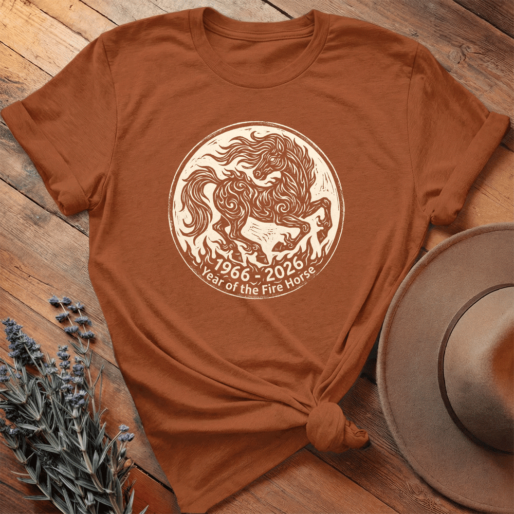 Year Of The Fire Horse 3 - Premium Lightweight Tee - Autumn
