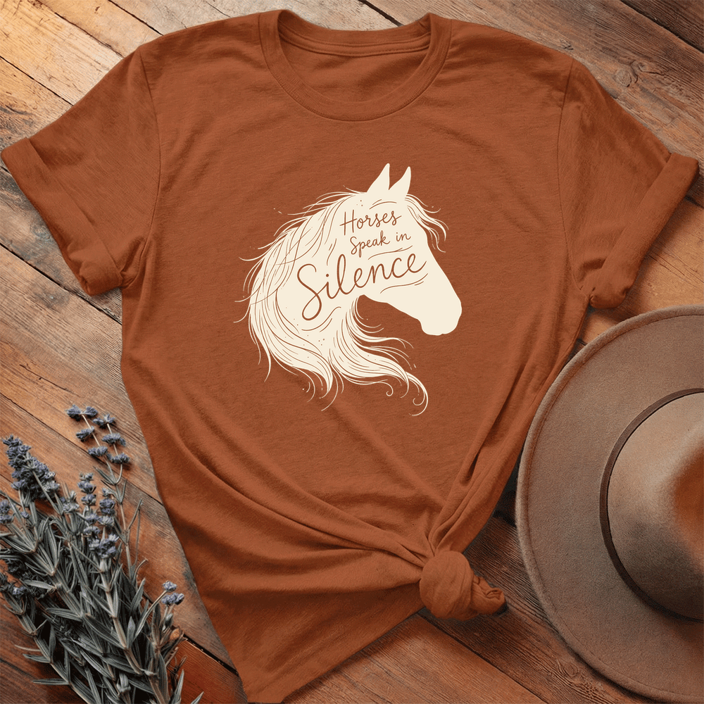 Horses Speak in Silence 1 - Premium Lightweight Tee - Autumn