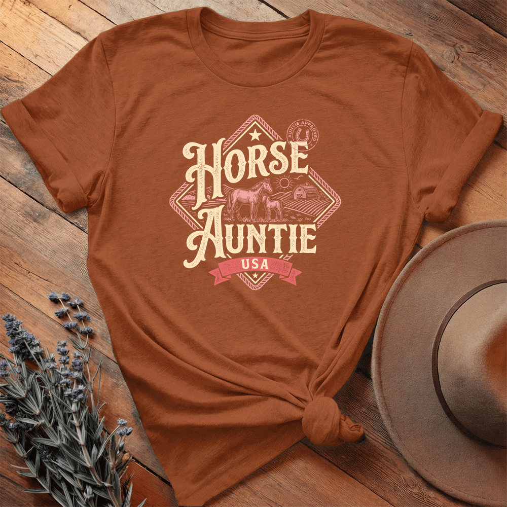 Horse Auntie - Premium Lightweight Tee - Autumn