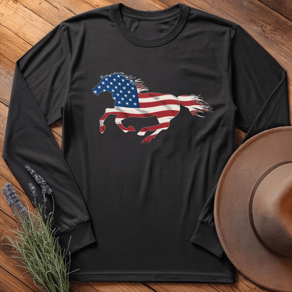 Horse USA - Long Sleeves - Black