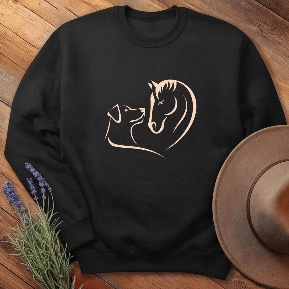 Horse & Dog Love - Sweatshirt - Black