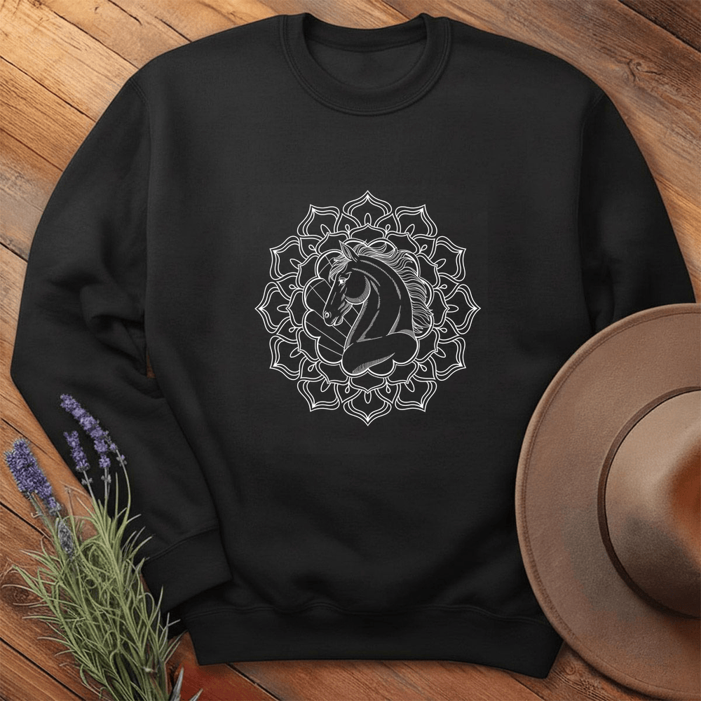Mandala Horse Head - Sweatshirt - Black
