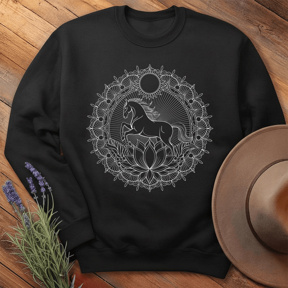 Mandala Horse - Swearshirt - Black