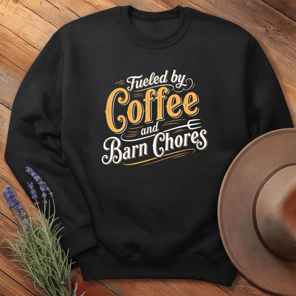 Fueled by Coffee and Barn Chores - Sweatshirt - Black