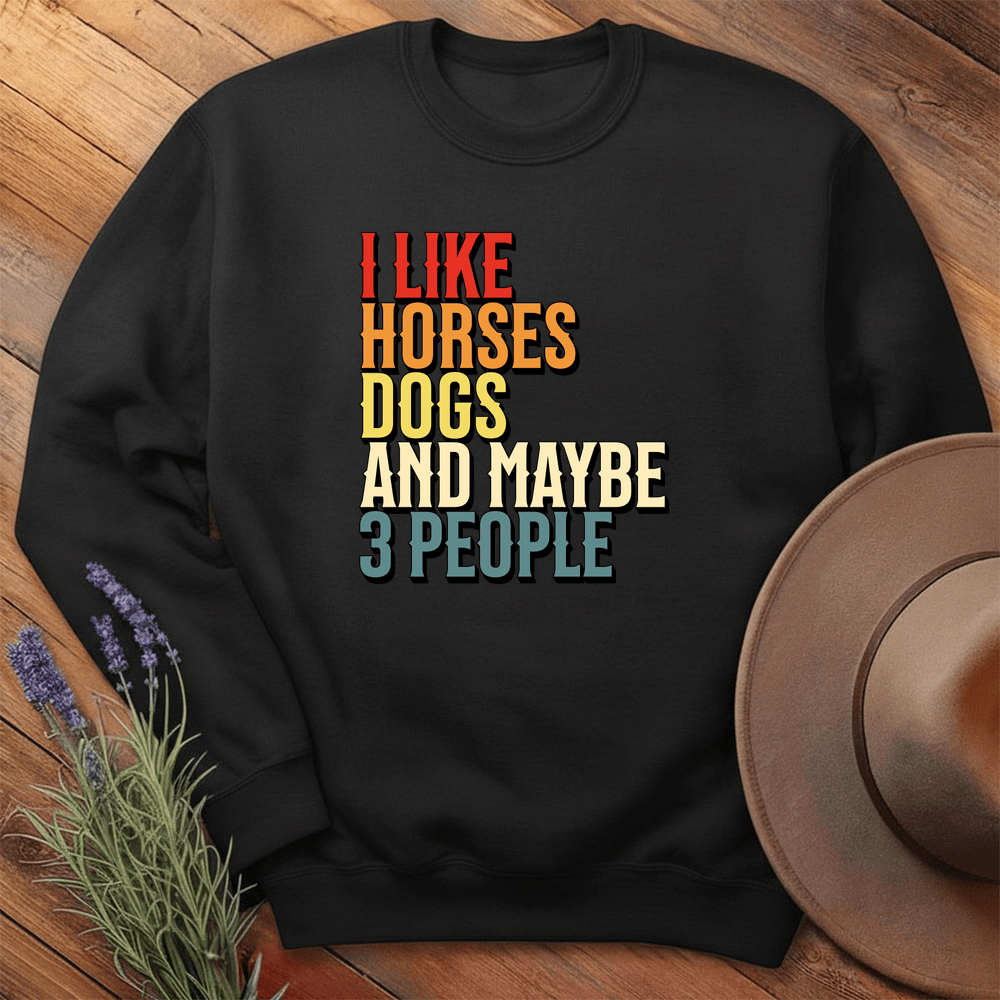 I like Horses and... - Sweatshirt - Black