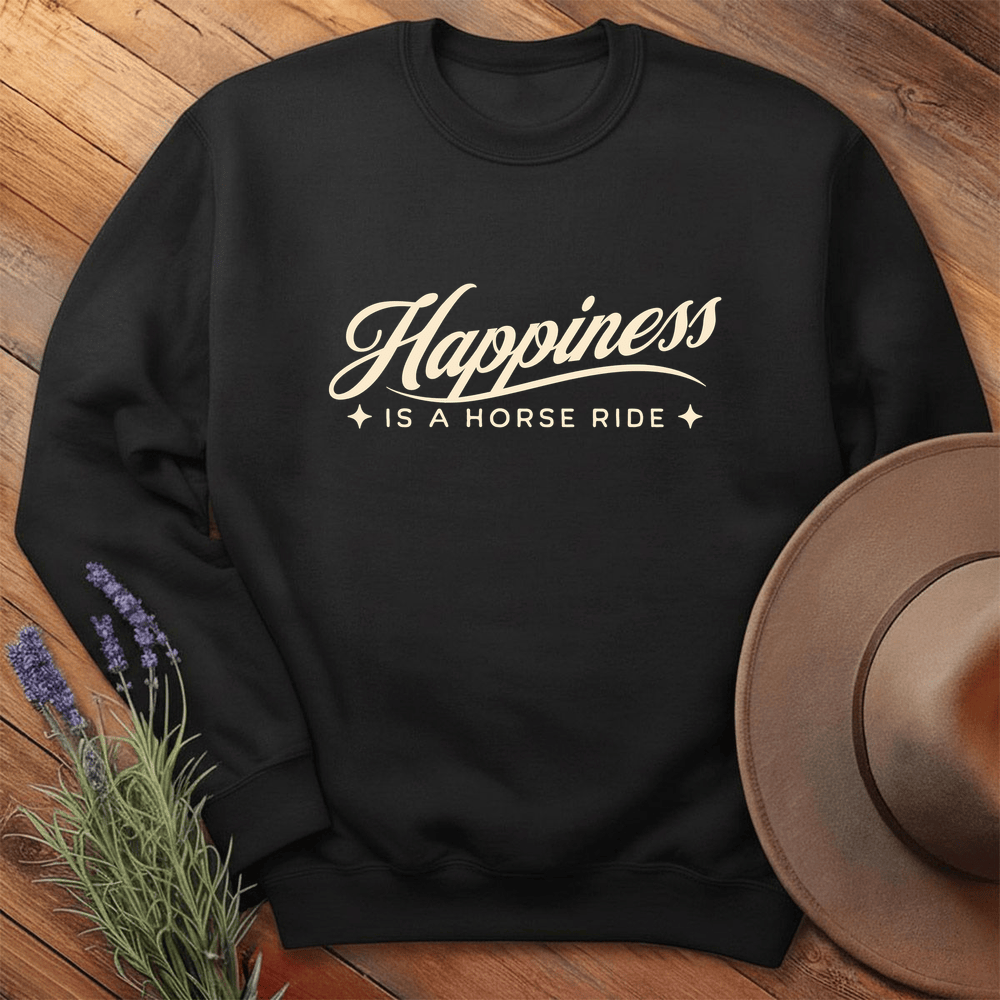 Happiness is a Horse Ride - Sweatshirt - Black