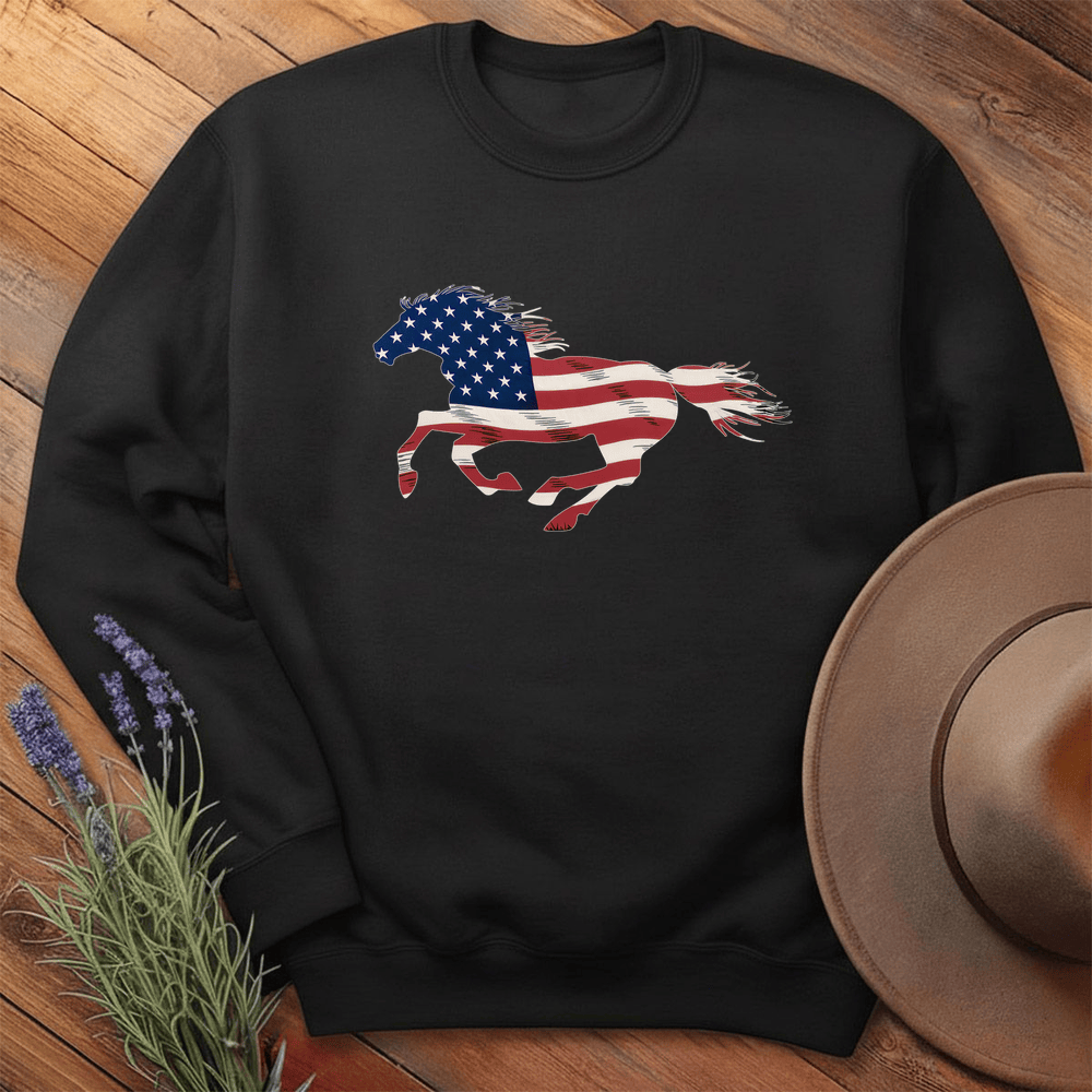 Horse USA - Sweatshirt - Black