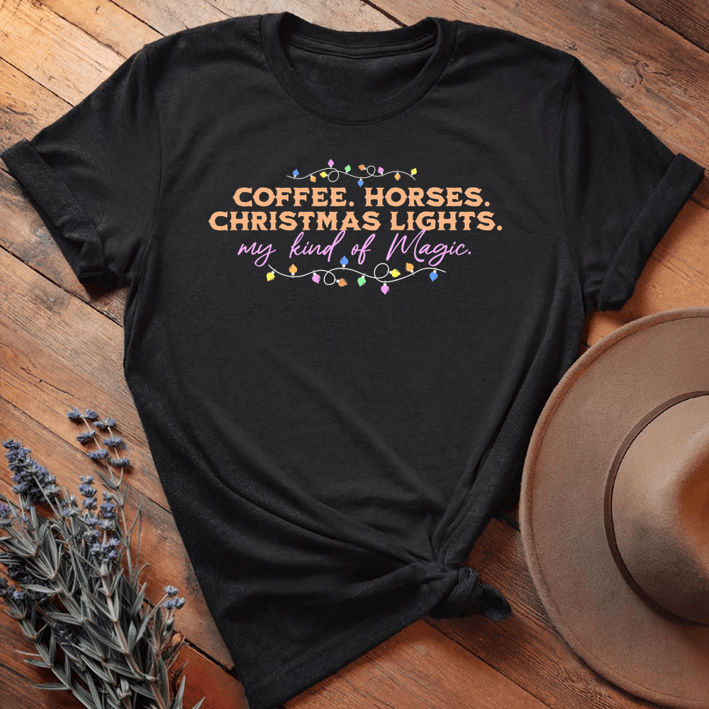 Horses & Christmas Lights - Black