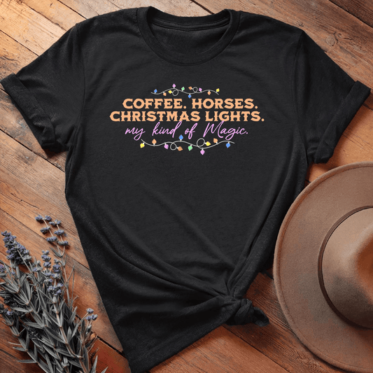 Horses & Christmas Lights - Black