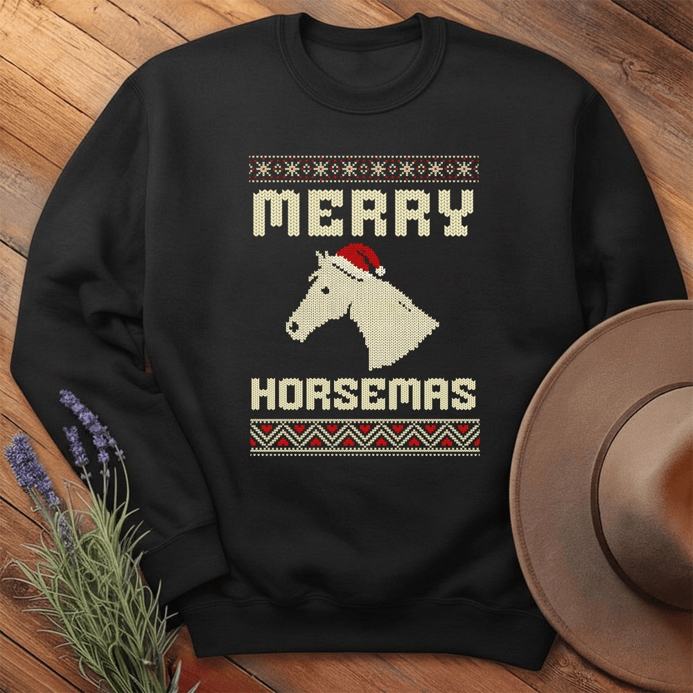 Xmas Horse Knit - Sweatshirt - Black