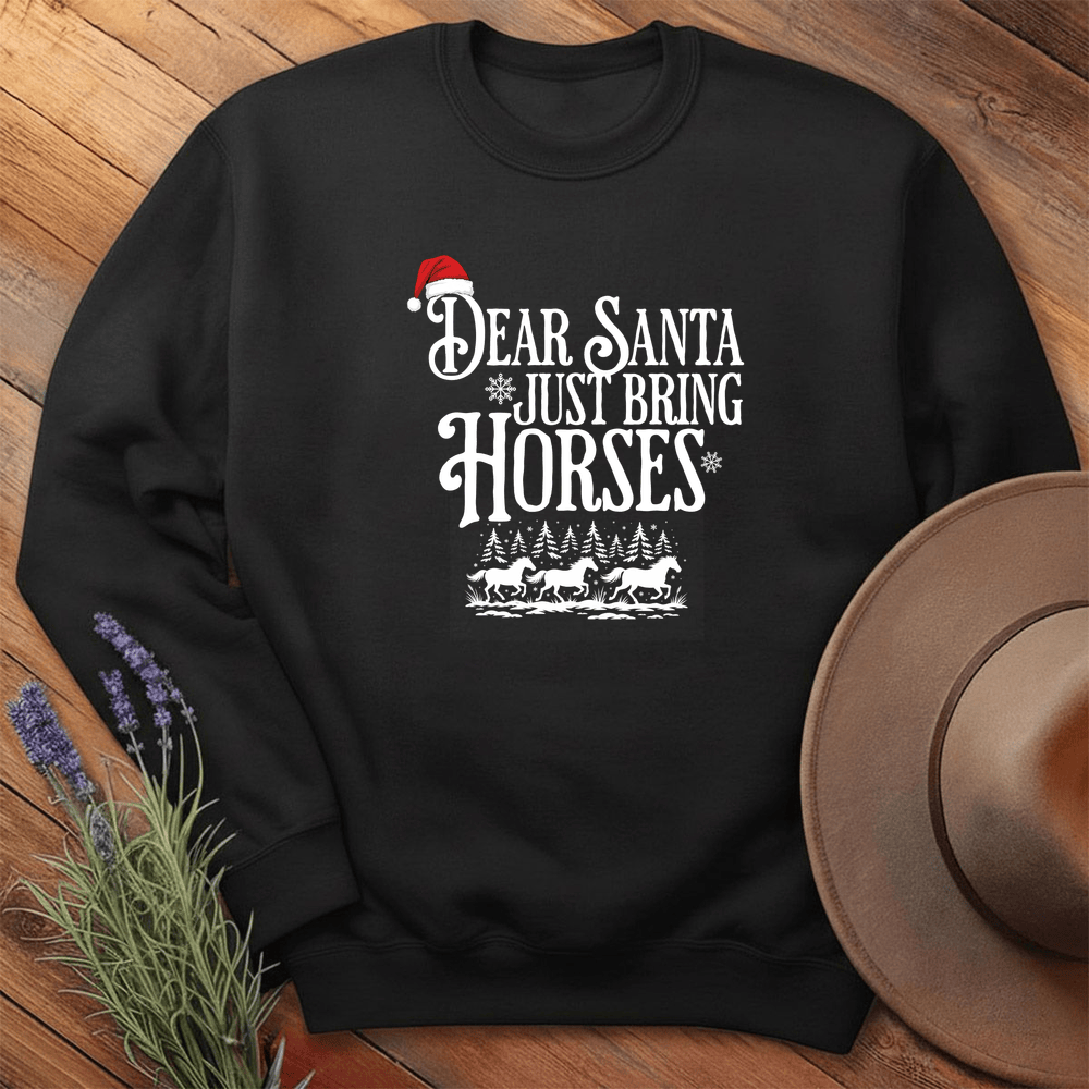 Dear Santa Just Bring Horses - Sweatshirt - Black