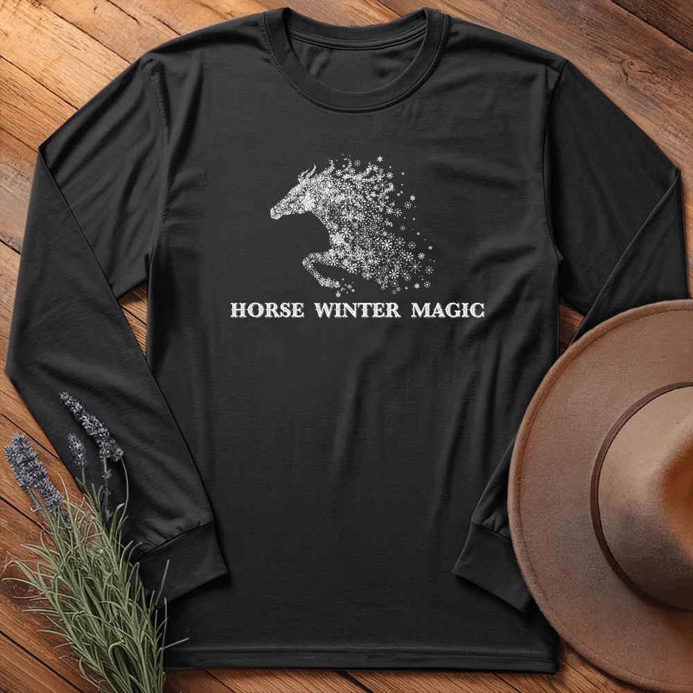 Horse Winter Magic 1 - Long Sleeve - Black