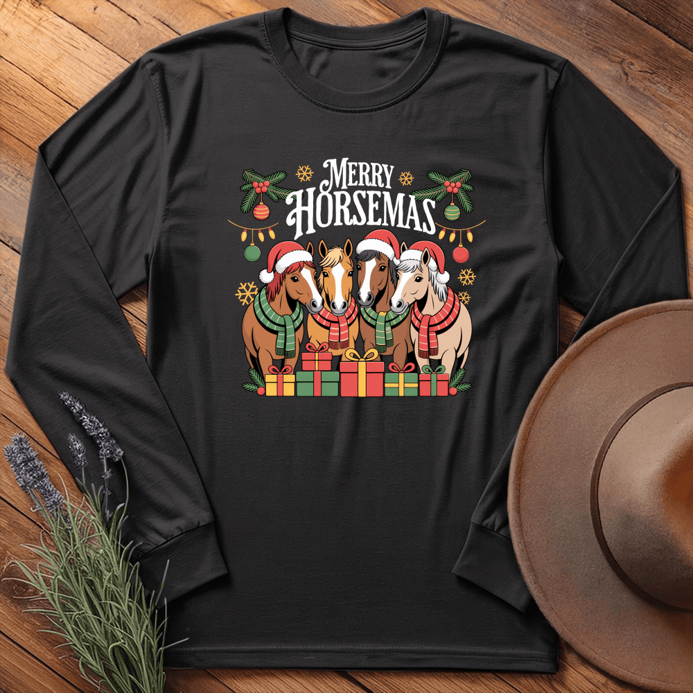 Merry Horsemas - Long Sleeve - Black