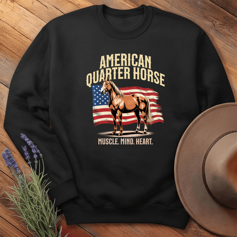 Breed Spirit, American Quarter Horse - Sweatshirt - Black