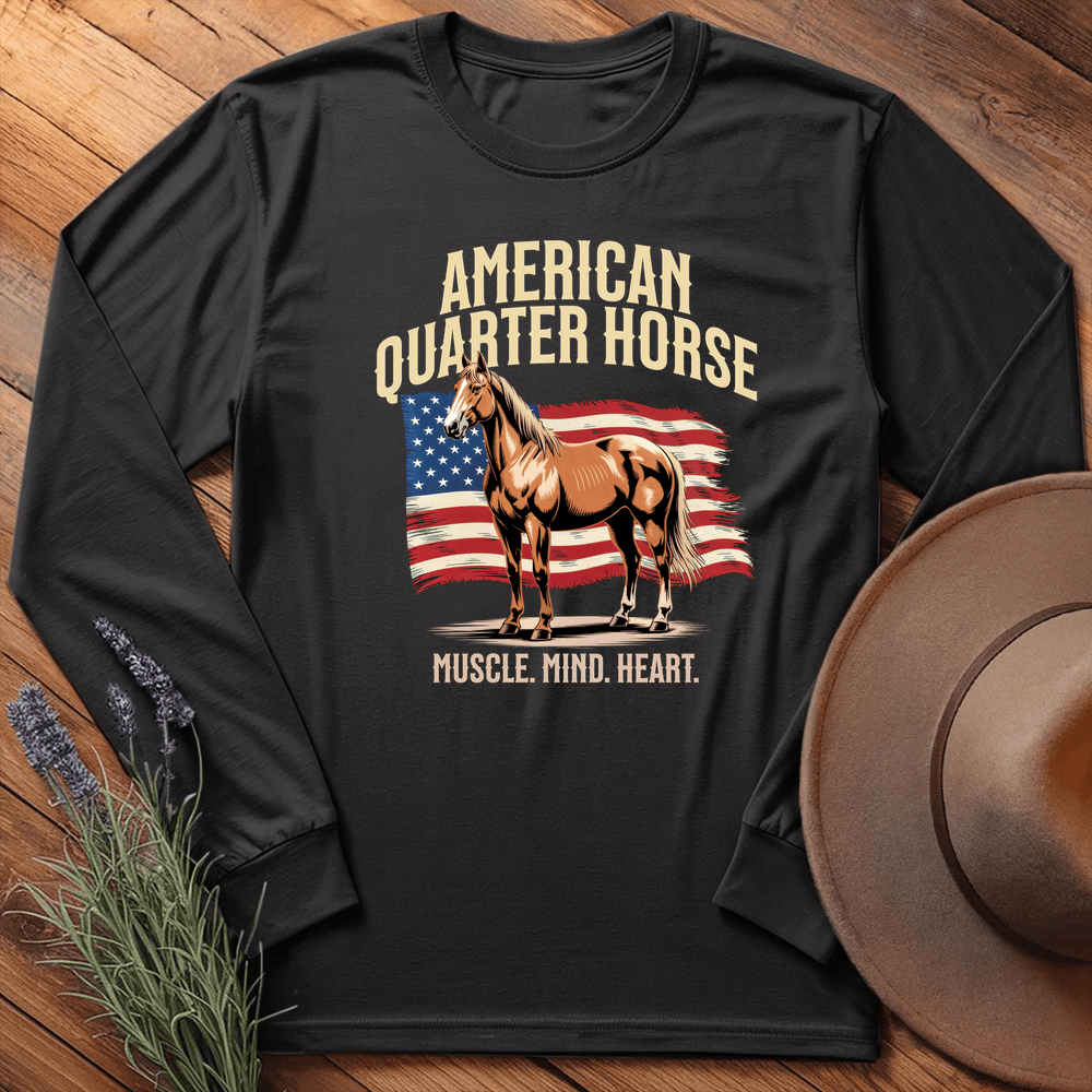 Breed Spirit, American Quarter Horse - Long Sleeve - Black
