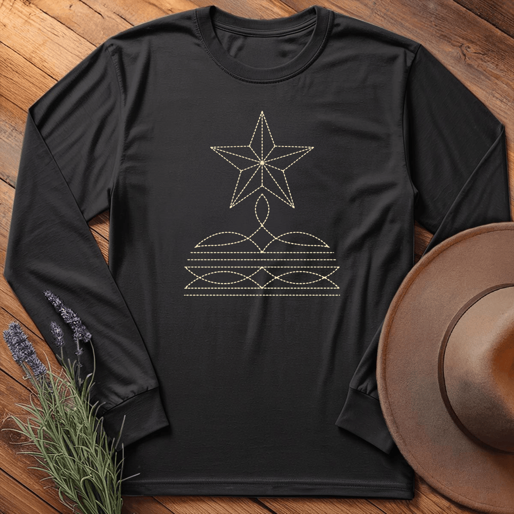 Stitching Star - Long Sleeve - Black