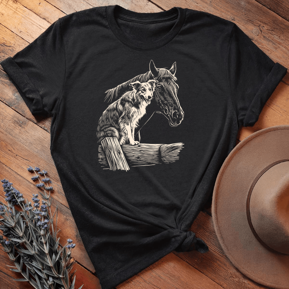 Vintage Horse & Dog 1 - Black