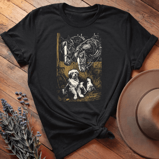 Vintage Horse & Dog 4 - Black