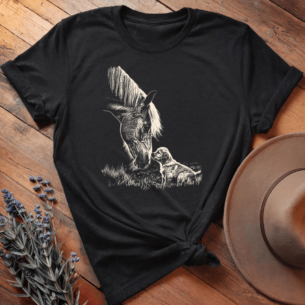 Vintage Horse & Dog 5 - Black