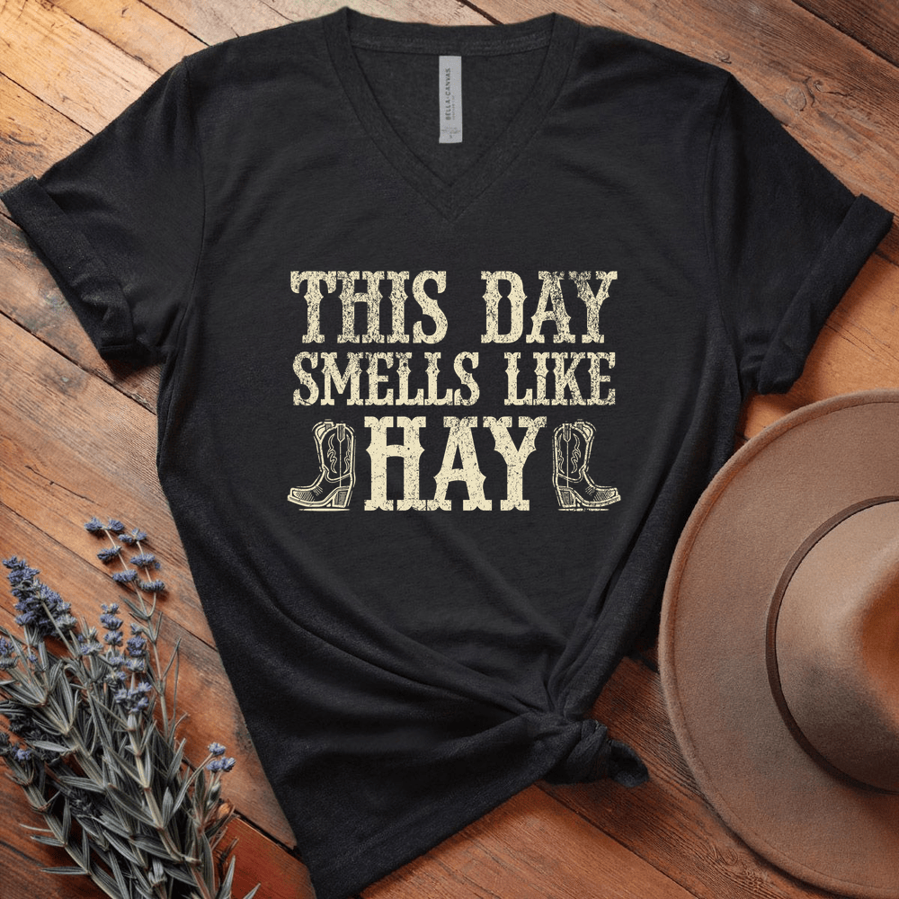 This Day Smells Like Hay - V-neck - Black