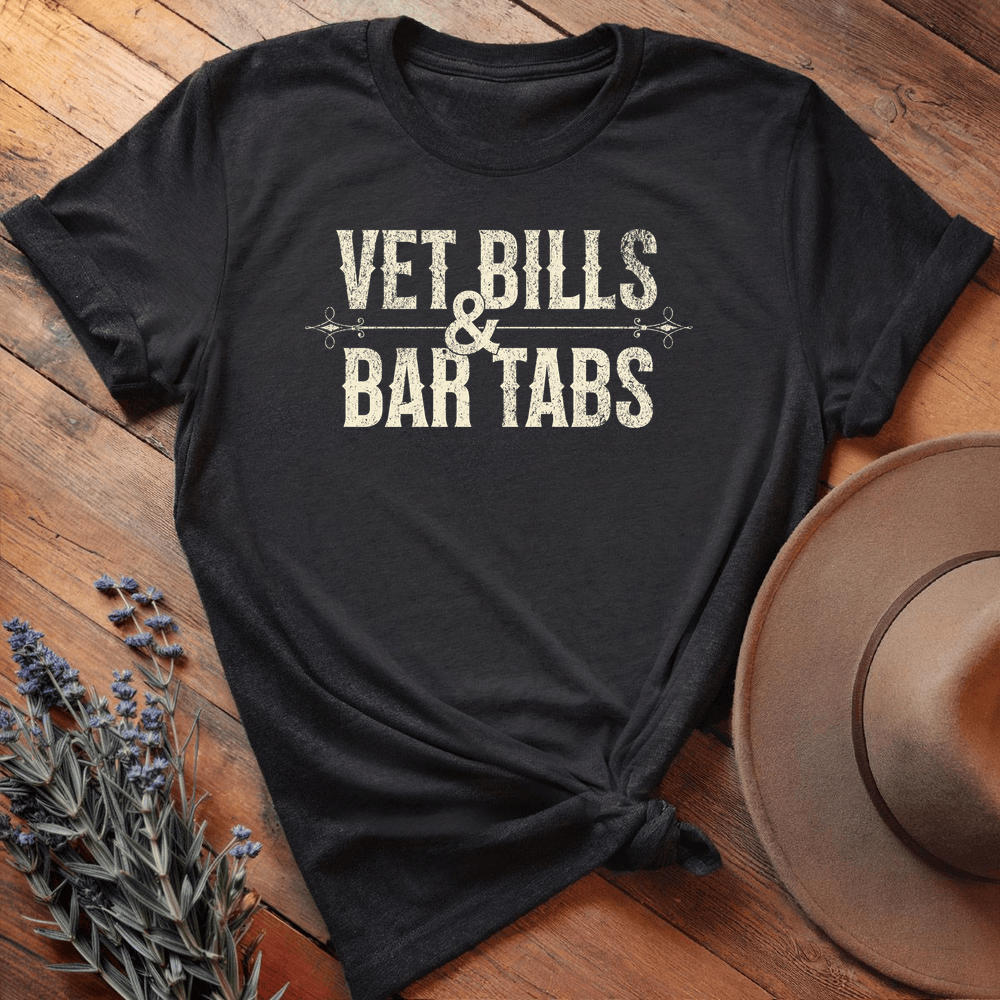 Vet Bills & Bar Tabs - Premium Lightweight Tee - Black