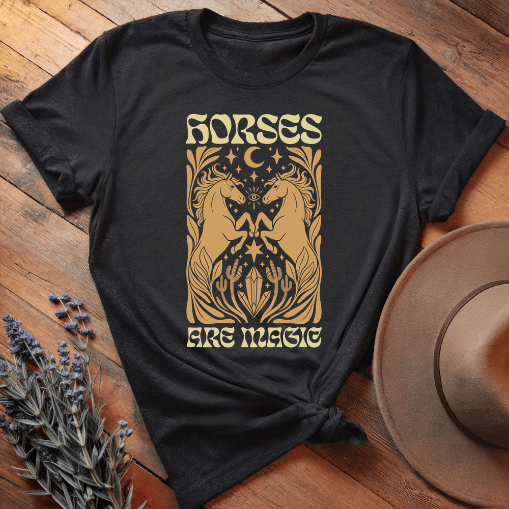 Horses Are Magic - Premium Lightweight Tee - Black