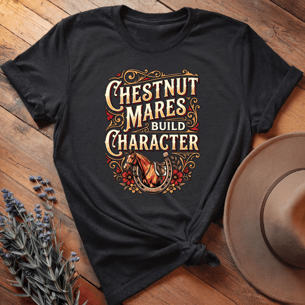 Chestnut Mare Build Character - Premium Lightweight Tee - Black