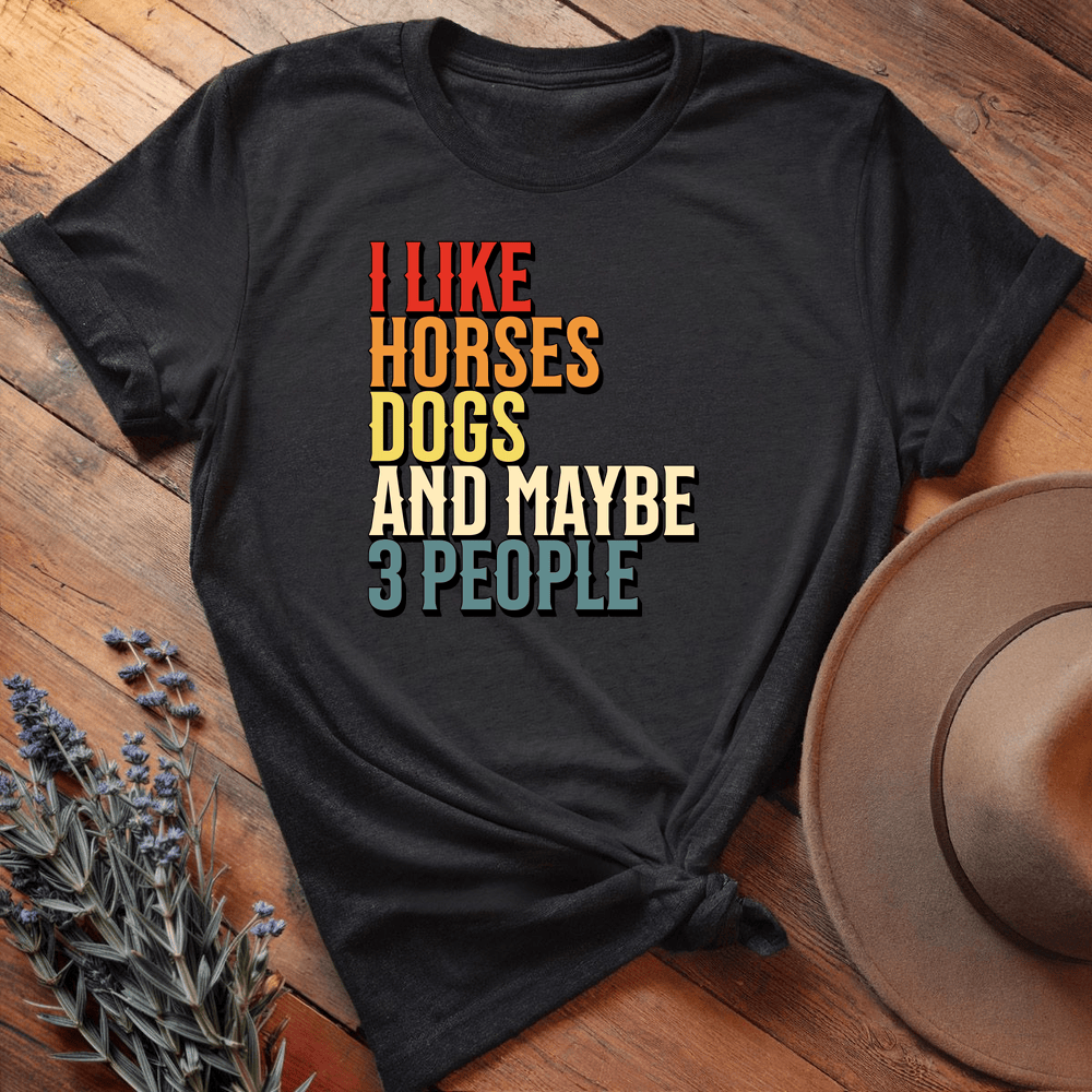 I like Horses and... - Premium Lightweight Tee - Black