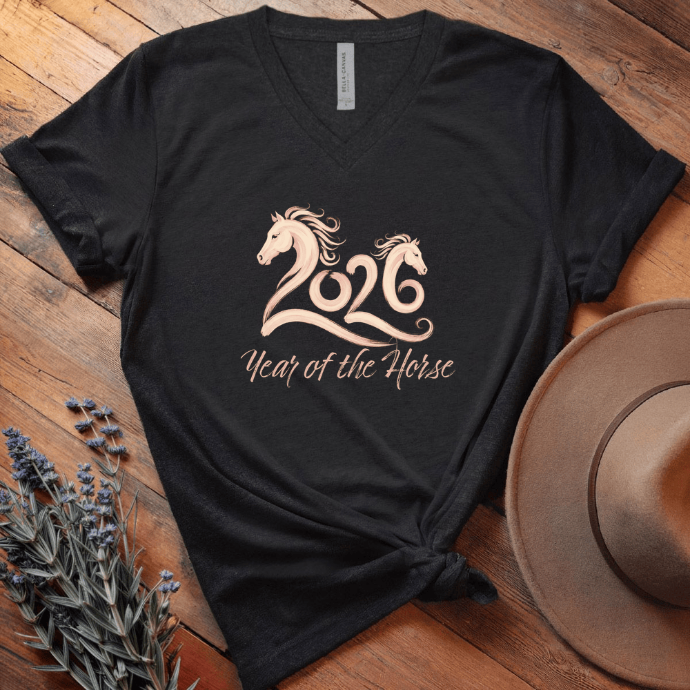 Year Of The Horse 3 - V-neck - Black