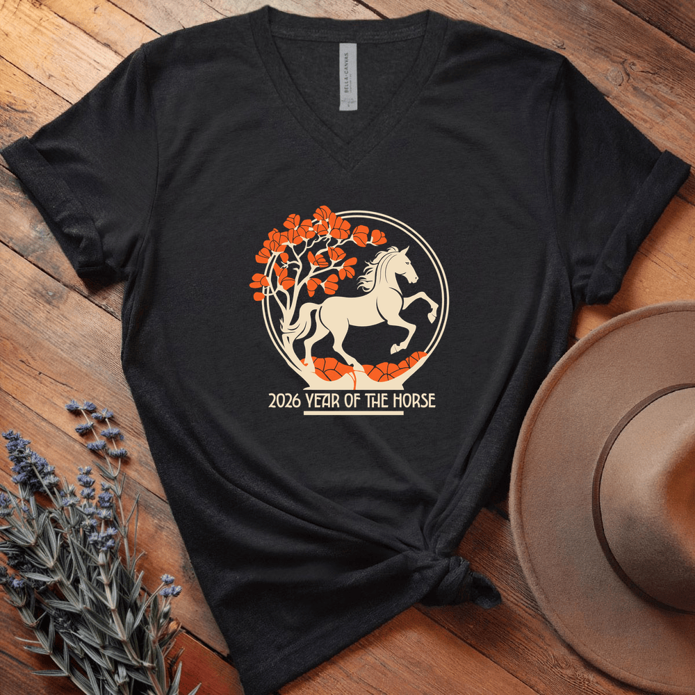 Year Of The Horse 8 - V-neck - Black