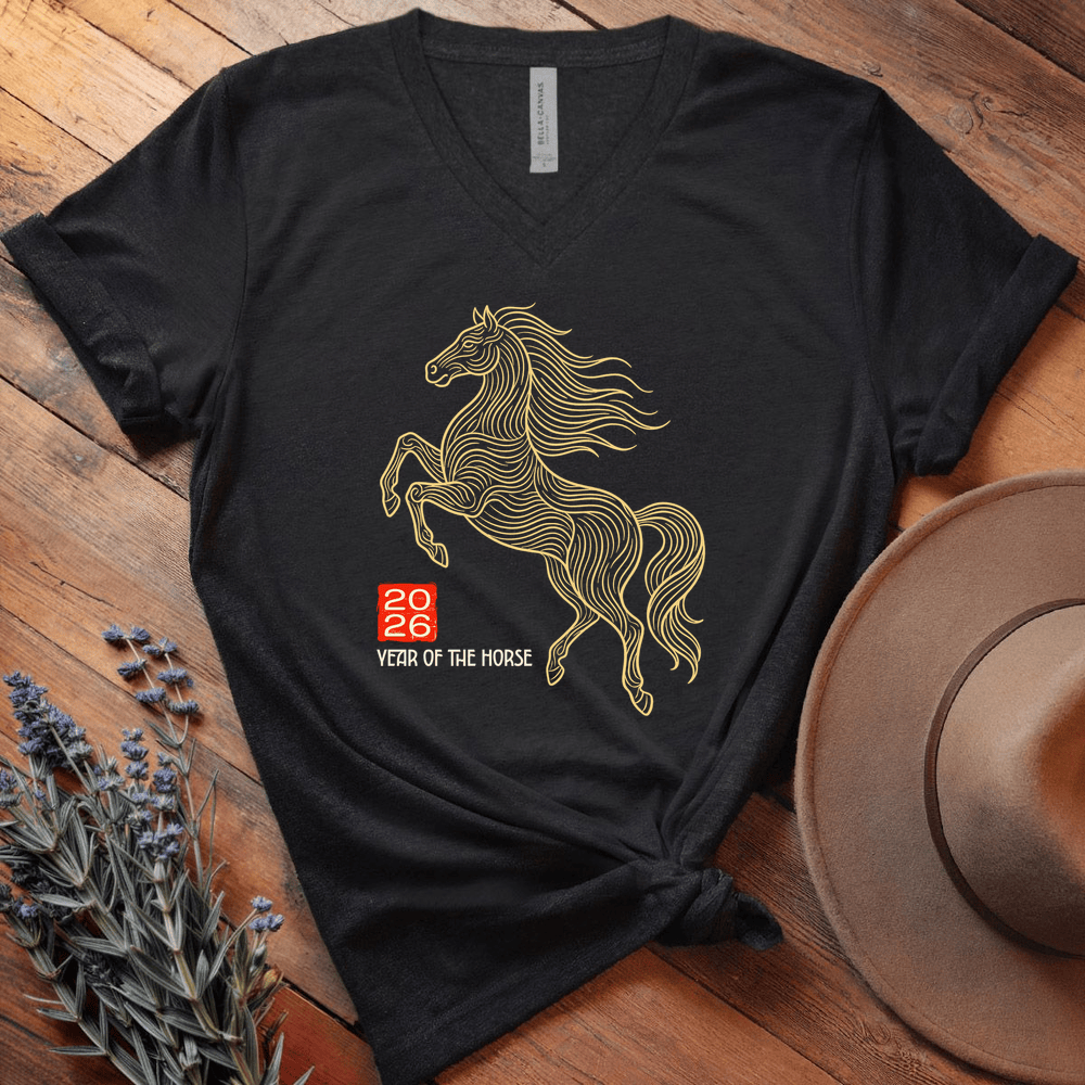 Year Of The Horse 7 - V-neck - Black