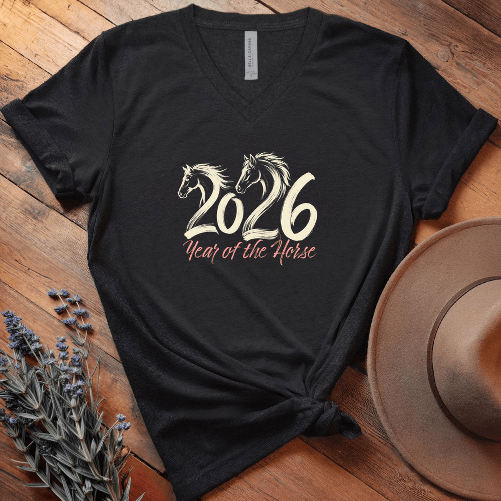 Year Of The Horse 2 - V-neck - Black