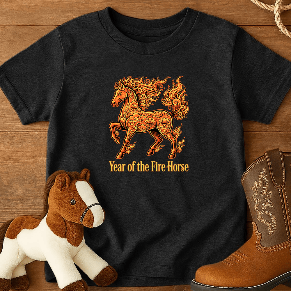 Year Of The Fire Horse 10 - Youth Shirt - Black