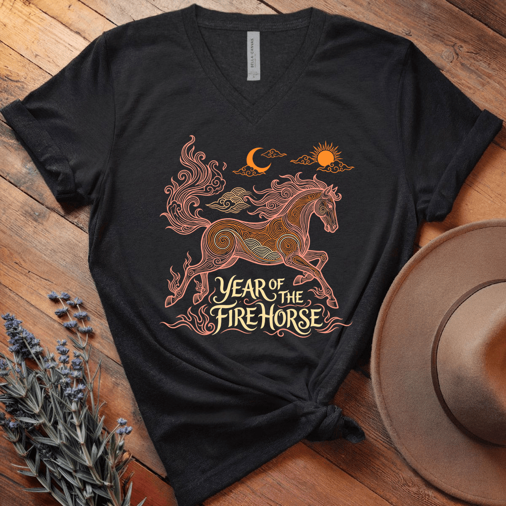 Year Of The Fire Horse 12 - V-neck - Black
