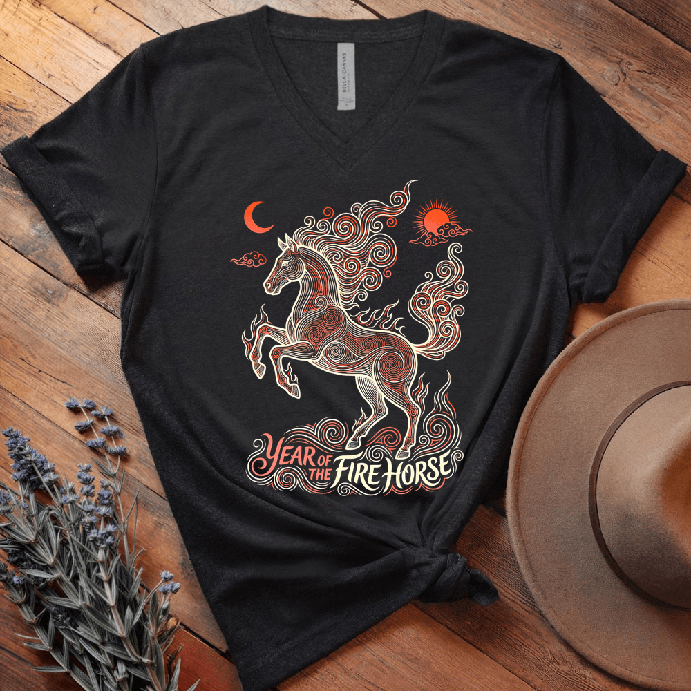 Year Of The Fire Horse 11 - V-neck - Black