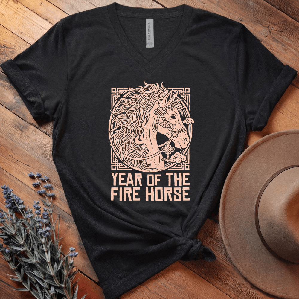 Year Of The Fire Horse 9 - V-neck - Black