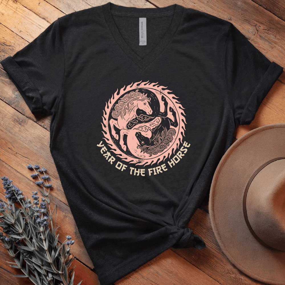 Year Of The Fire Horse 7 - V-neck - Black