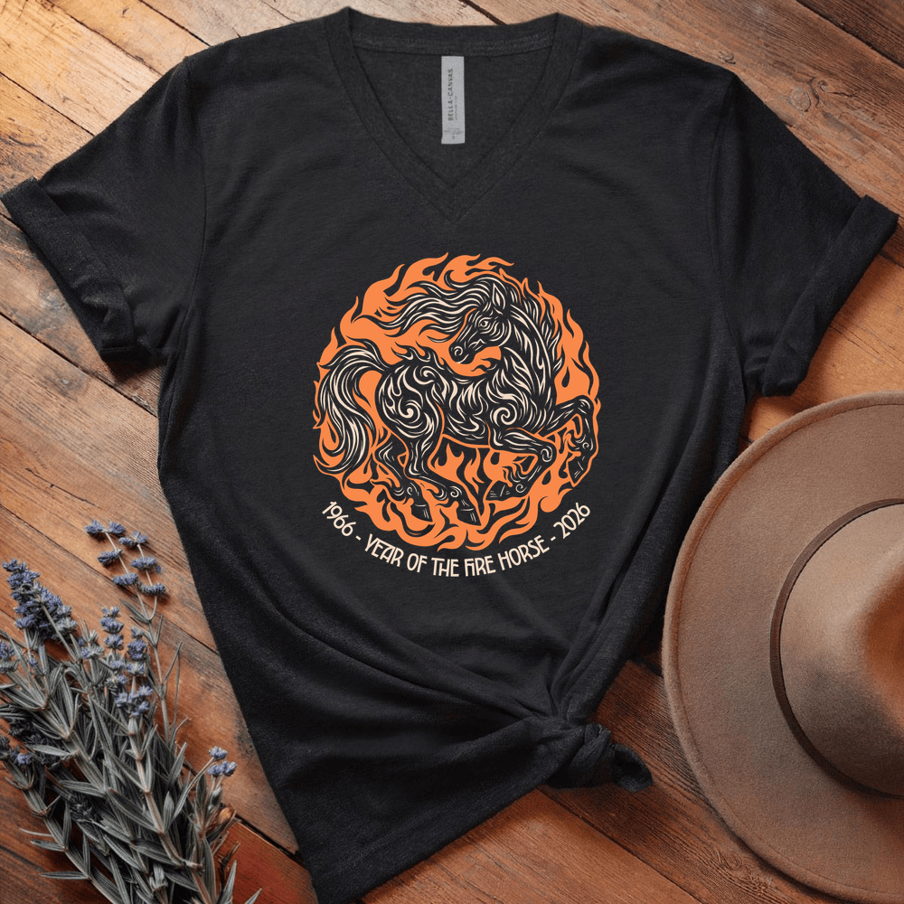 Year Of The Fire Horse 5 - V-neck - Black