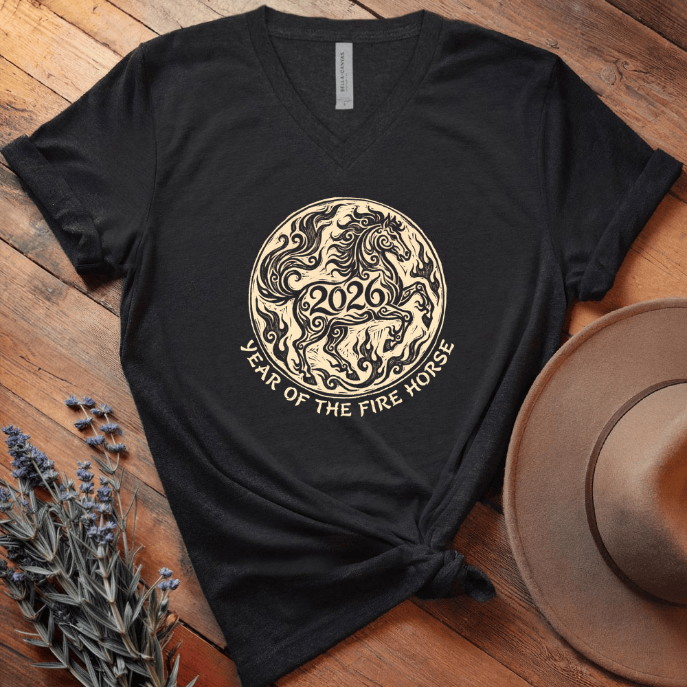 Year Of The Fire Horse 2 - V-neck - Black