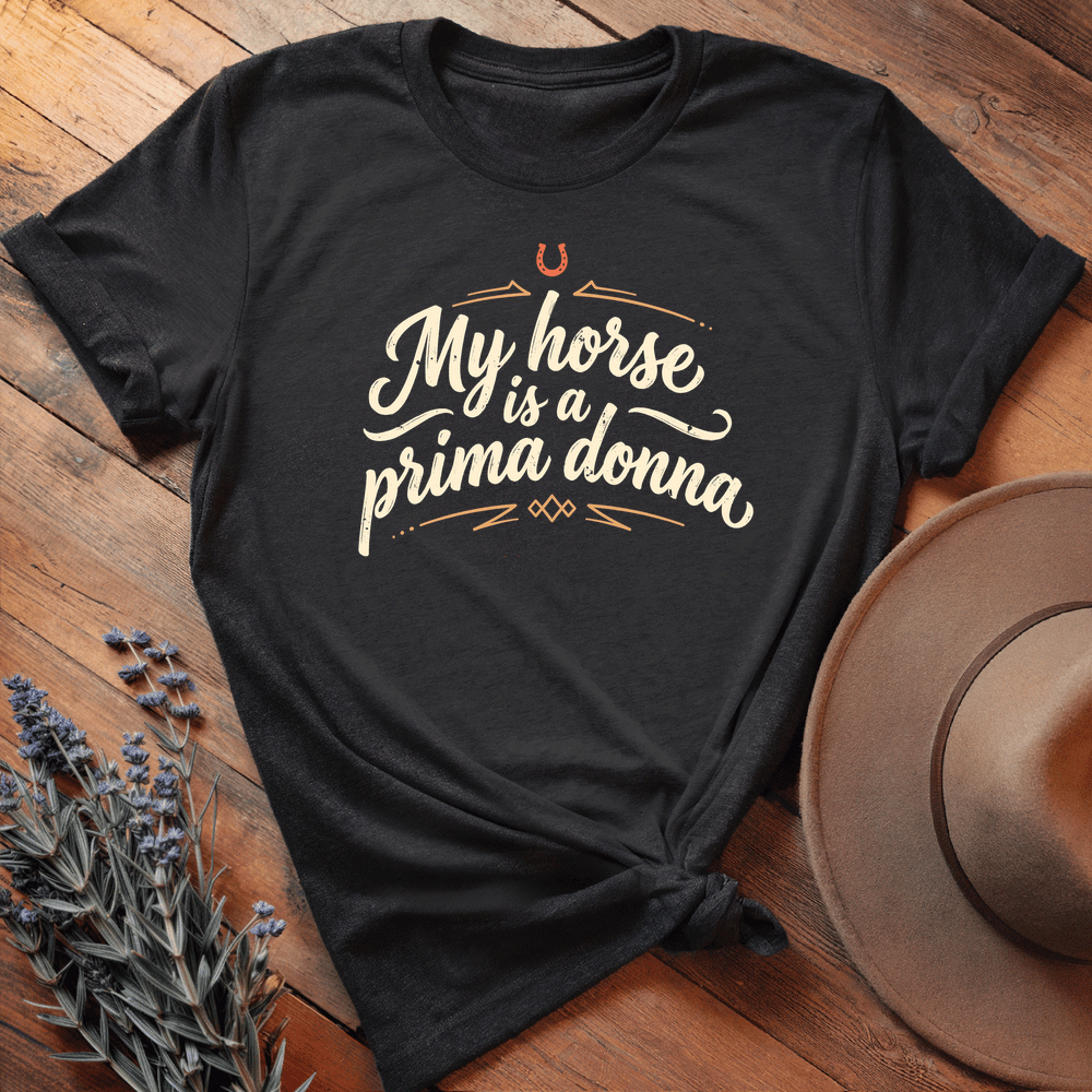 My Horse is a Prima Donna - Premium Lightweight Tee - Black