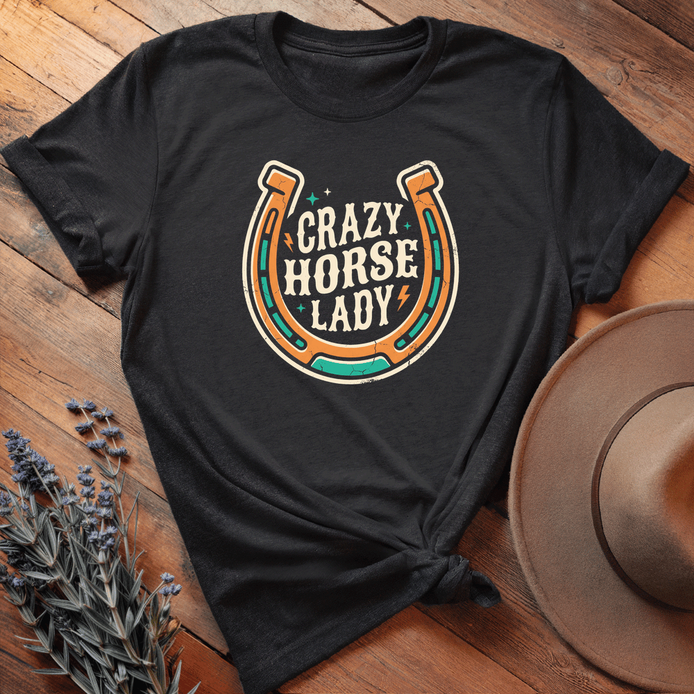 Crazy Horse Lady - Premium Lightweight Tee - Black