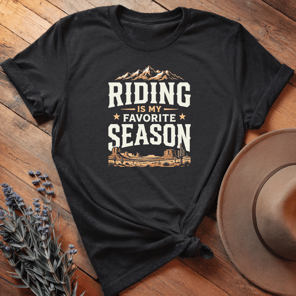 Riding is my favorite season 2 - Premium Lightweight Tee - Black