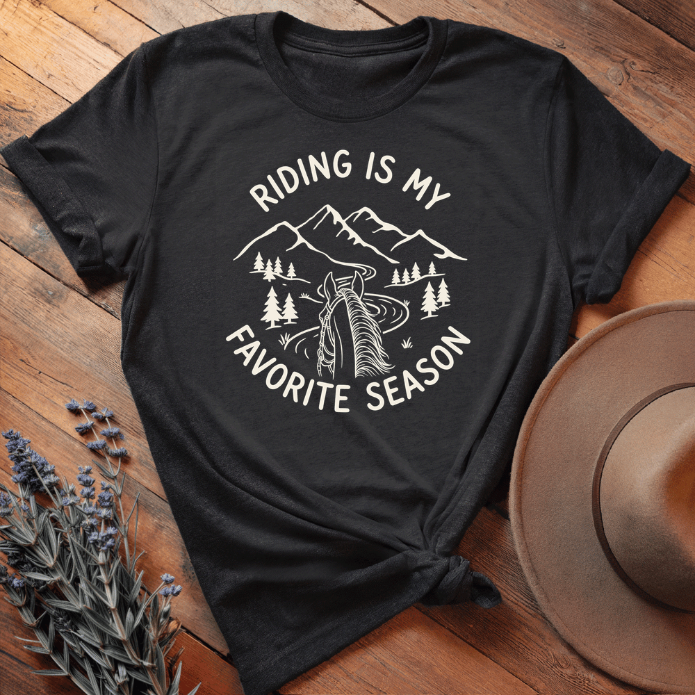 Riding is my favorite season 1 - Premium Lightweight Tee - Black