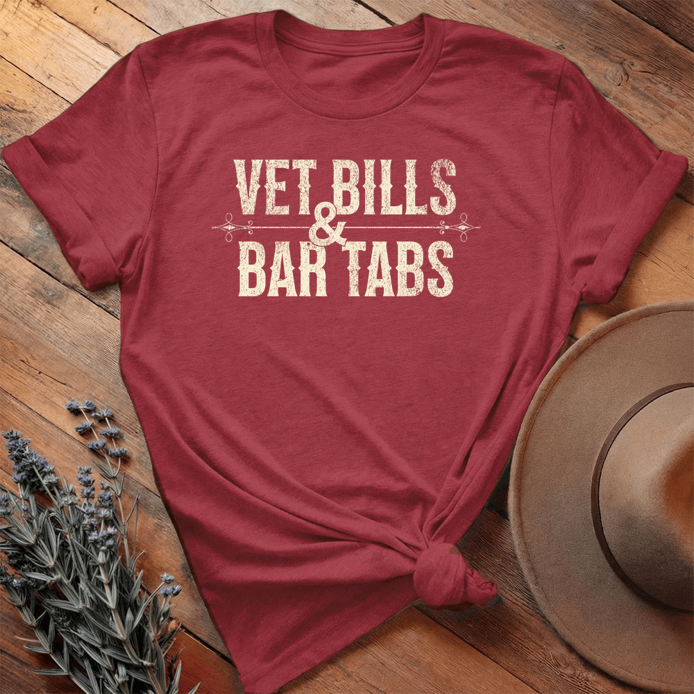 Vet Bills & Bar Tabs - Premium Lightweight Tee - Cardinal