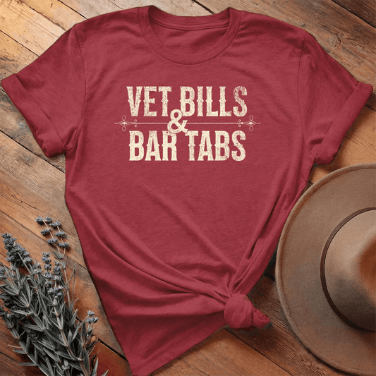 Vet Bills & Bar Tabs - Premium Lightweight Tee - Cardinal