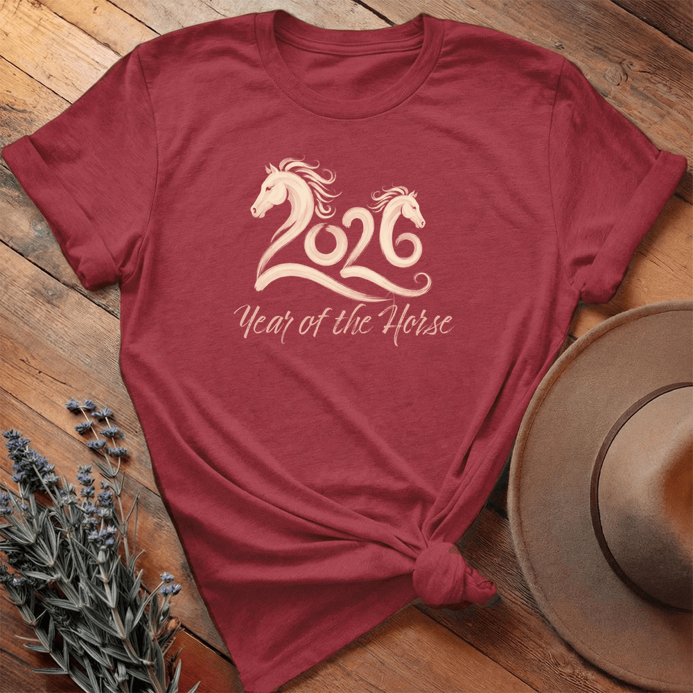 Year Of The Horse 3 - Premium Lightweight Tee - Cardinal