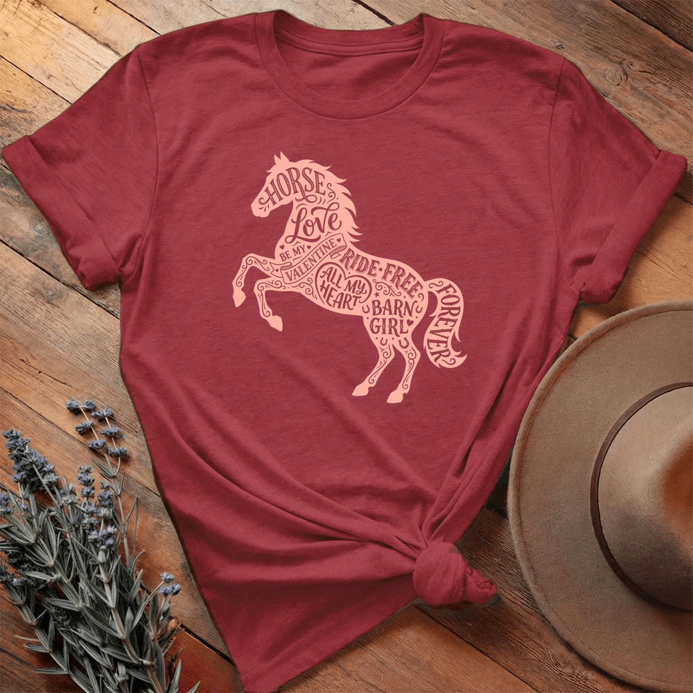 Horse Love Silhouette - Cardinal
