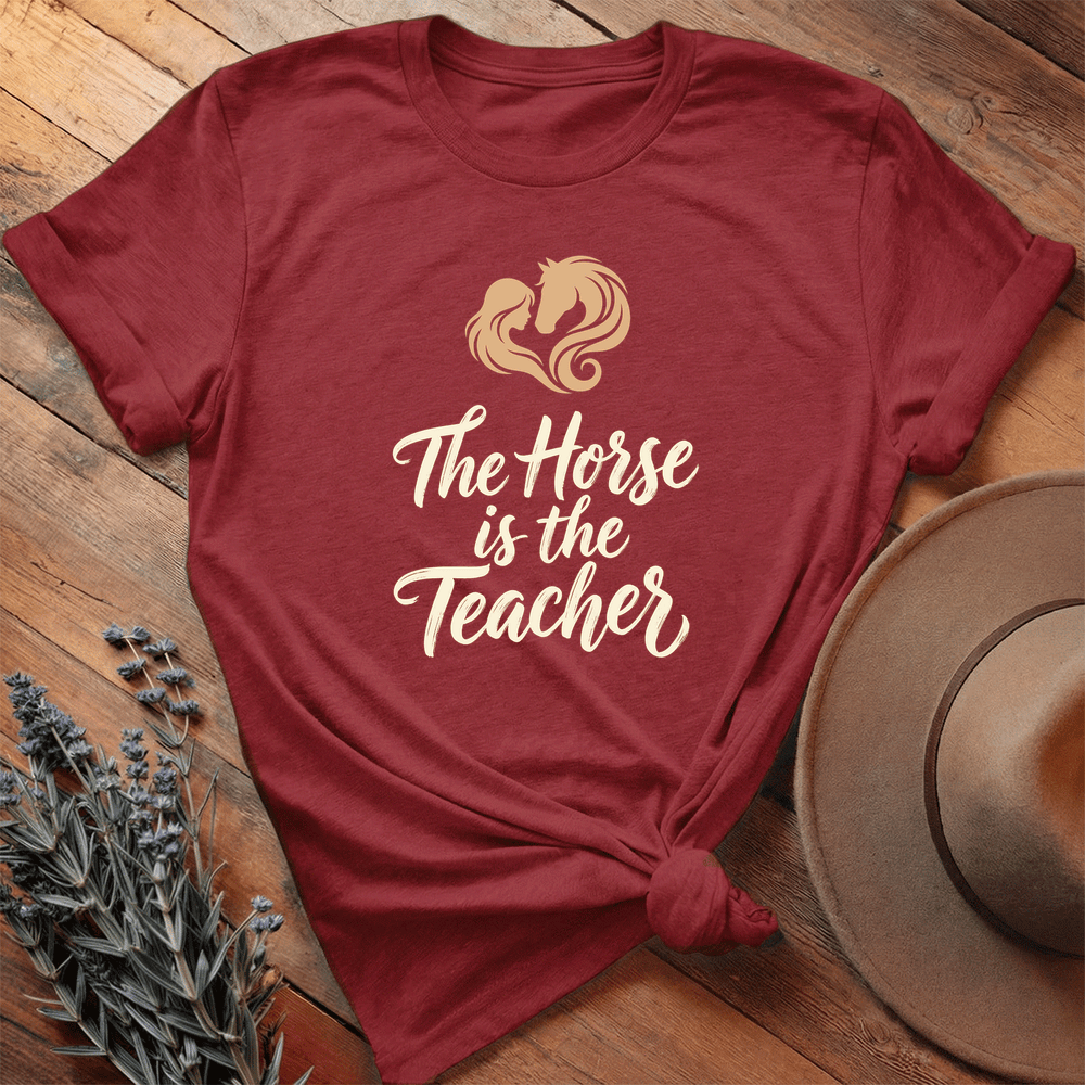 The Horse is the Teacher  - Premium Lightweight Tee - Cardinal