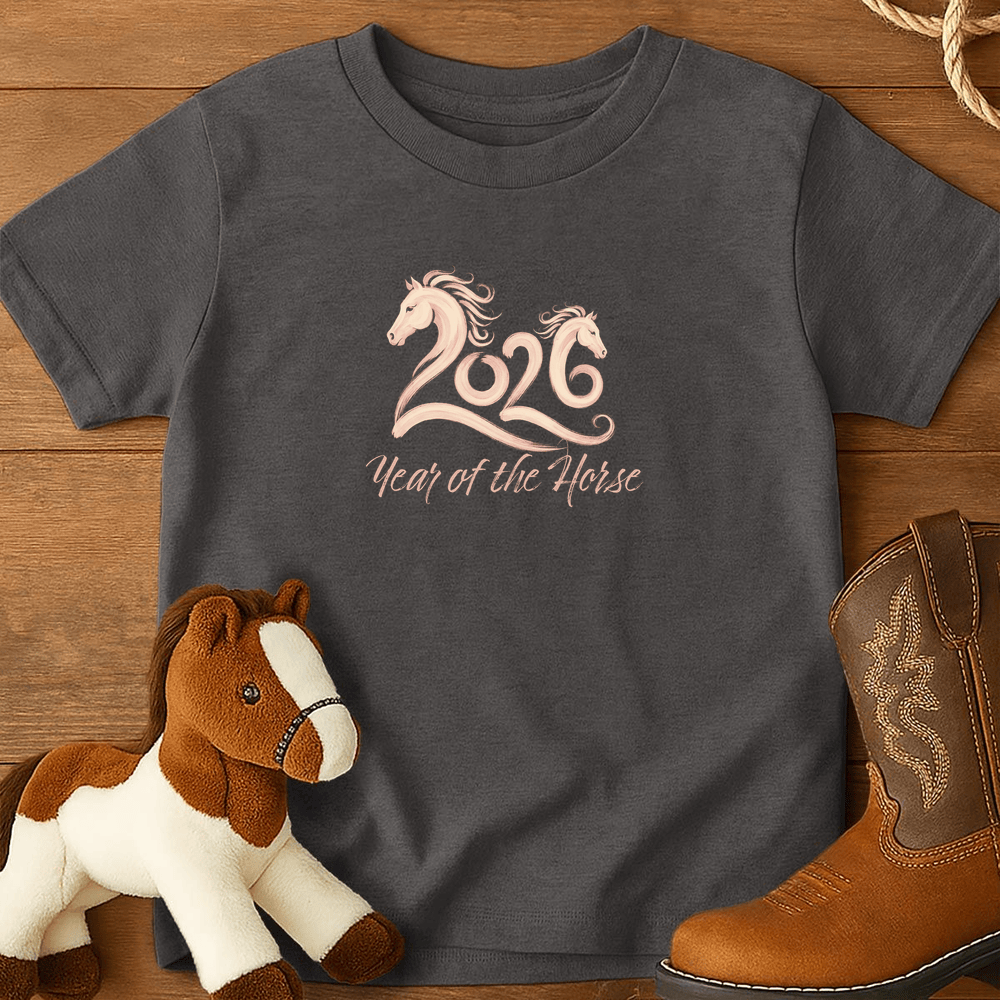 Year Of The Horse 3 - Youth Shirt - Charcoal